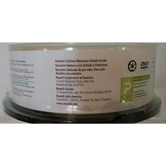 Maxell Max Data DVD-R Disc 4.7GB 16X 120 Minute 25 Pack Data Voice Music Sealed - Picture 6 of 7